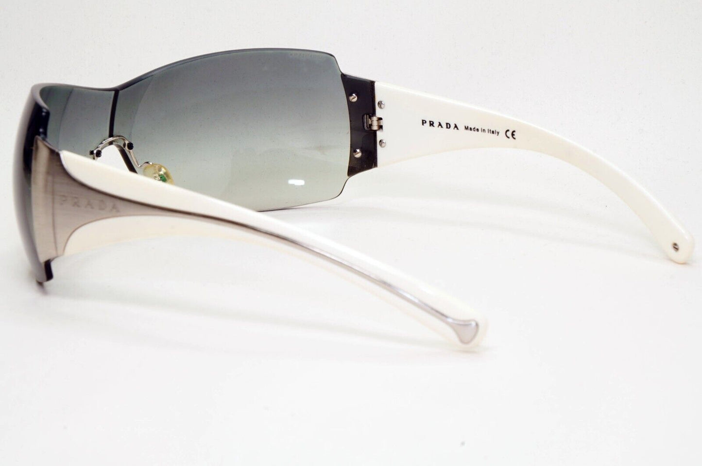 Prada Sunglasses 2007 Vintage White Grey Shield PR04IS SPR 04I 1BC-3M1 081024