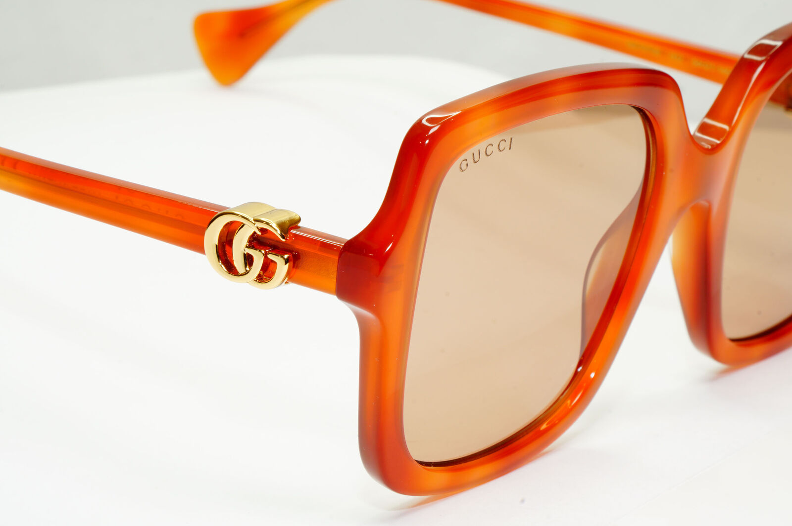 Gucci Oversized Square Sunglasses Brown Gold Large GG 1070S 002 251122