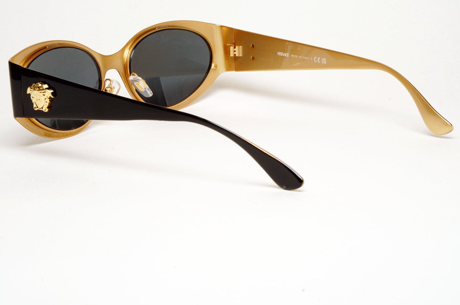 Versace Sunglasses Black Oval Gold La Medusa MOD VE 2263 1433/87 56mm [a]