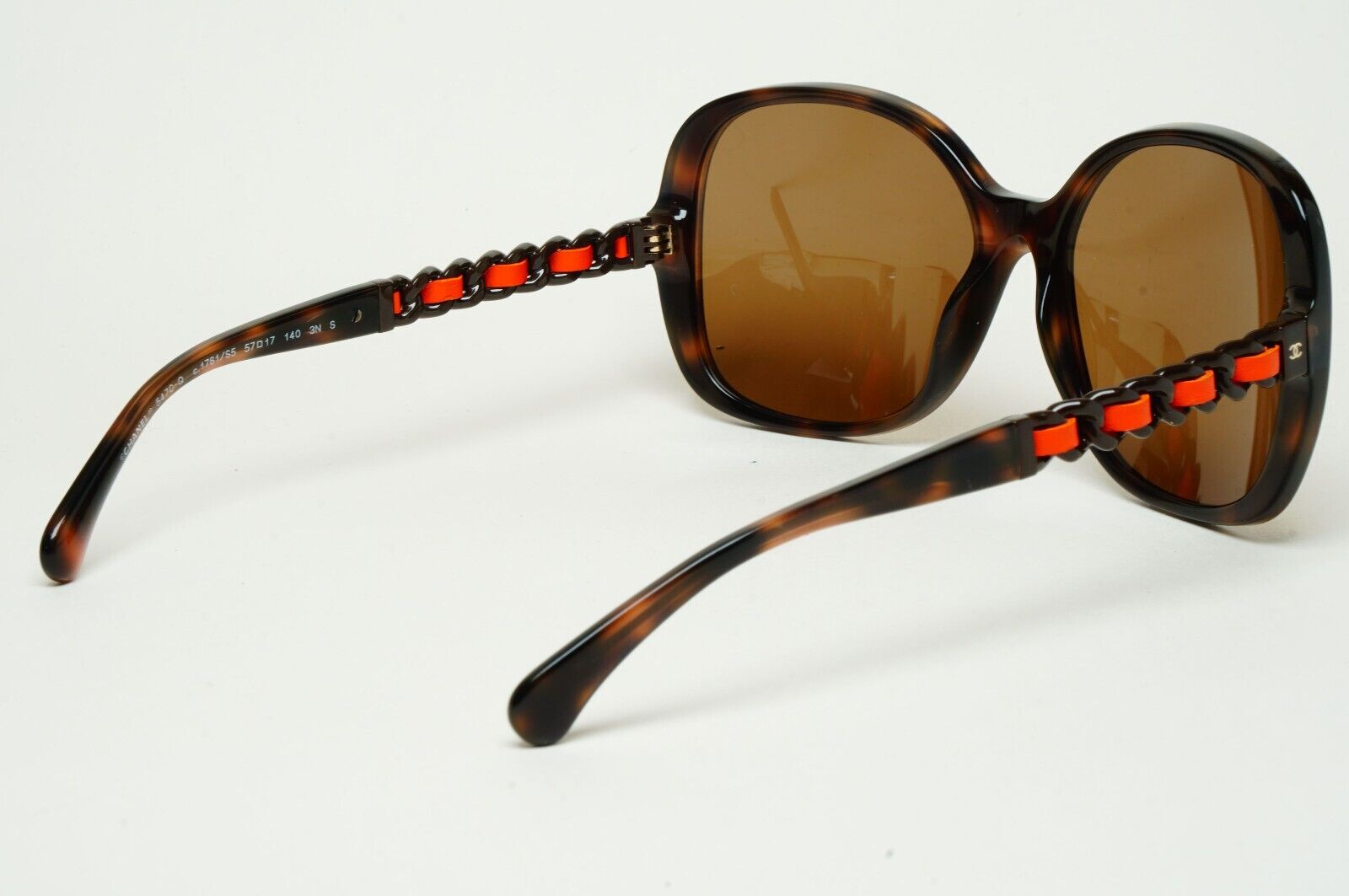 Chanel Sunglasses Brown Leather Chain Tortoise Square 5470-Q c.1761/S5 310125