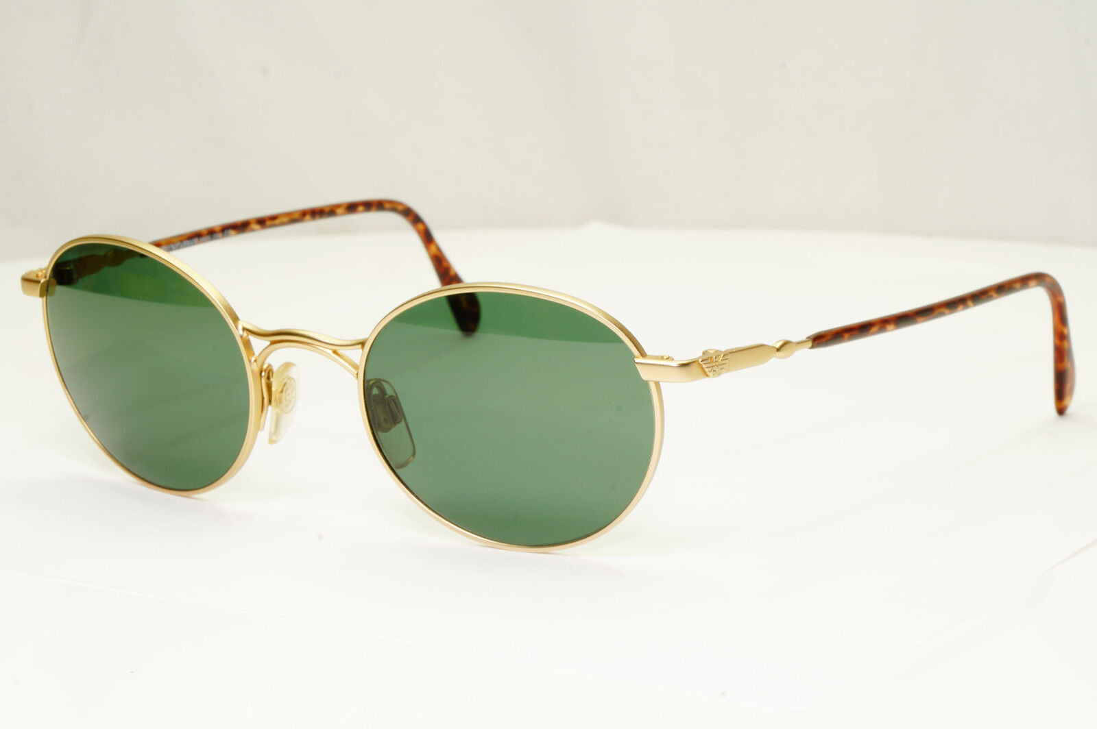 Emporio Armani 1997 Vintage Sunglasses Mens Womens Round Gold Green 059-S 904