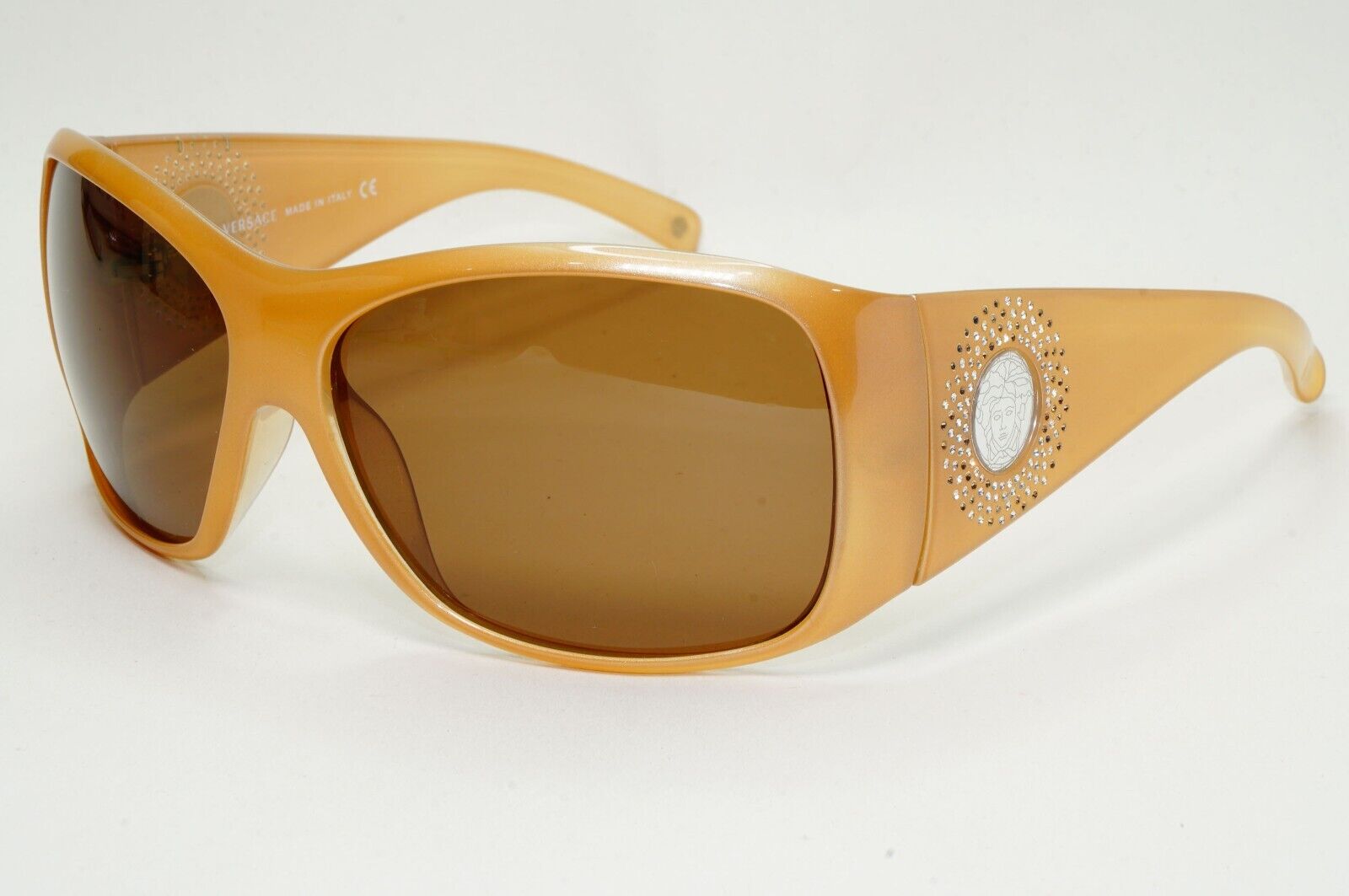 Versace Sunglasses 2008 Brown Beige Medusa Crystals MOD 4133-B 726/13 021124