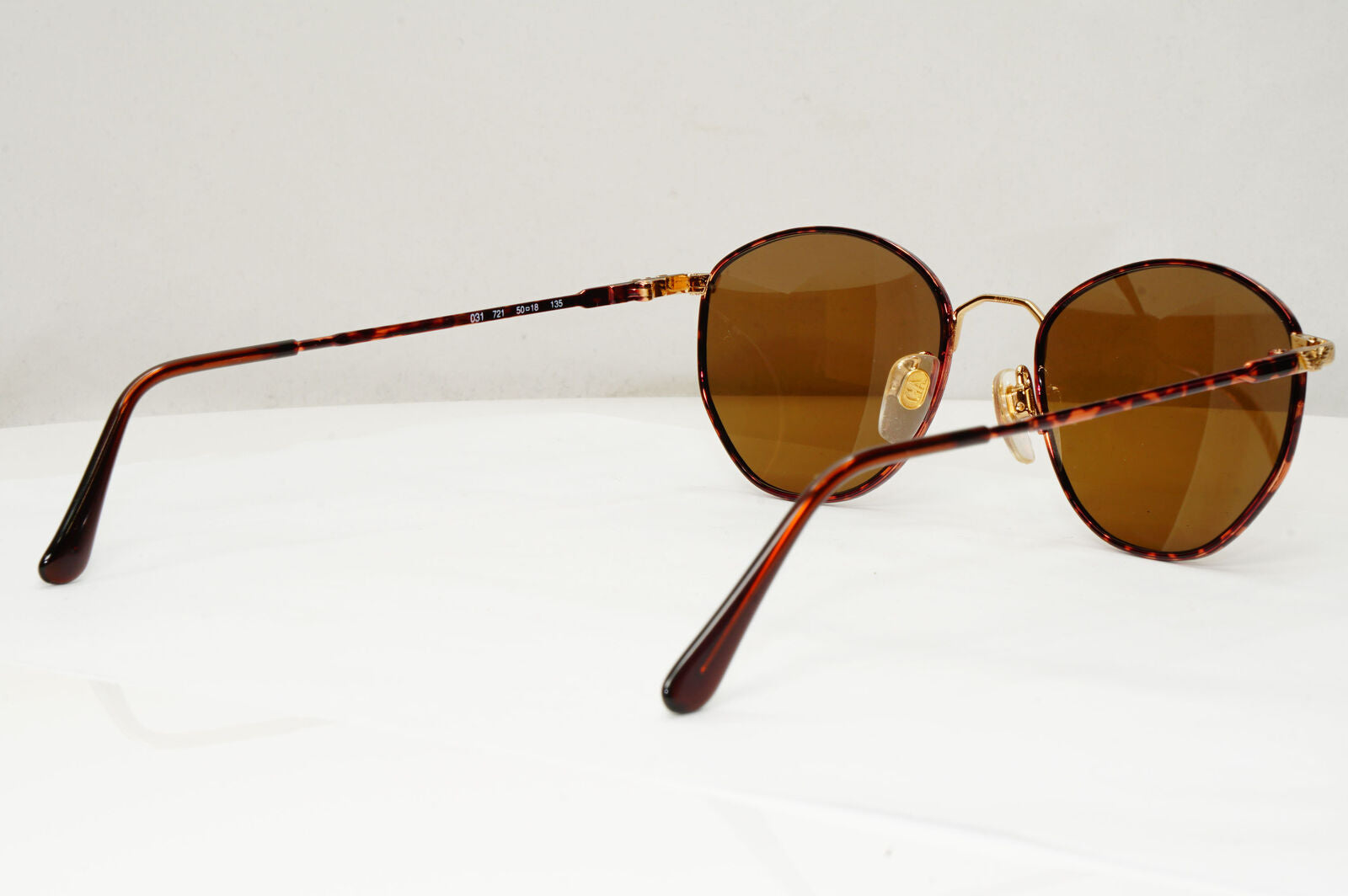 Emporio Armani Sunglasses 1997 Vintage Gold Brown Metal Round 031 721 50mm