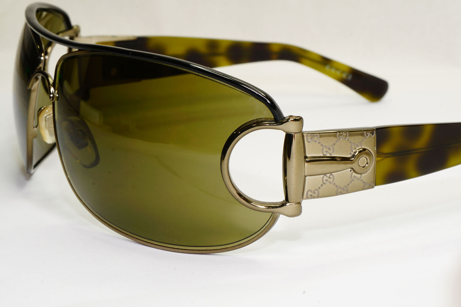 Gucci Sunglasses 2008 Horsebit Green Tortoise Wrap GG 2760/S LHVYS 180224