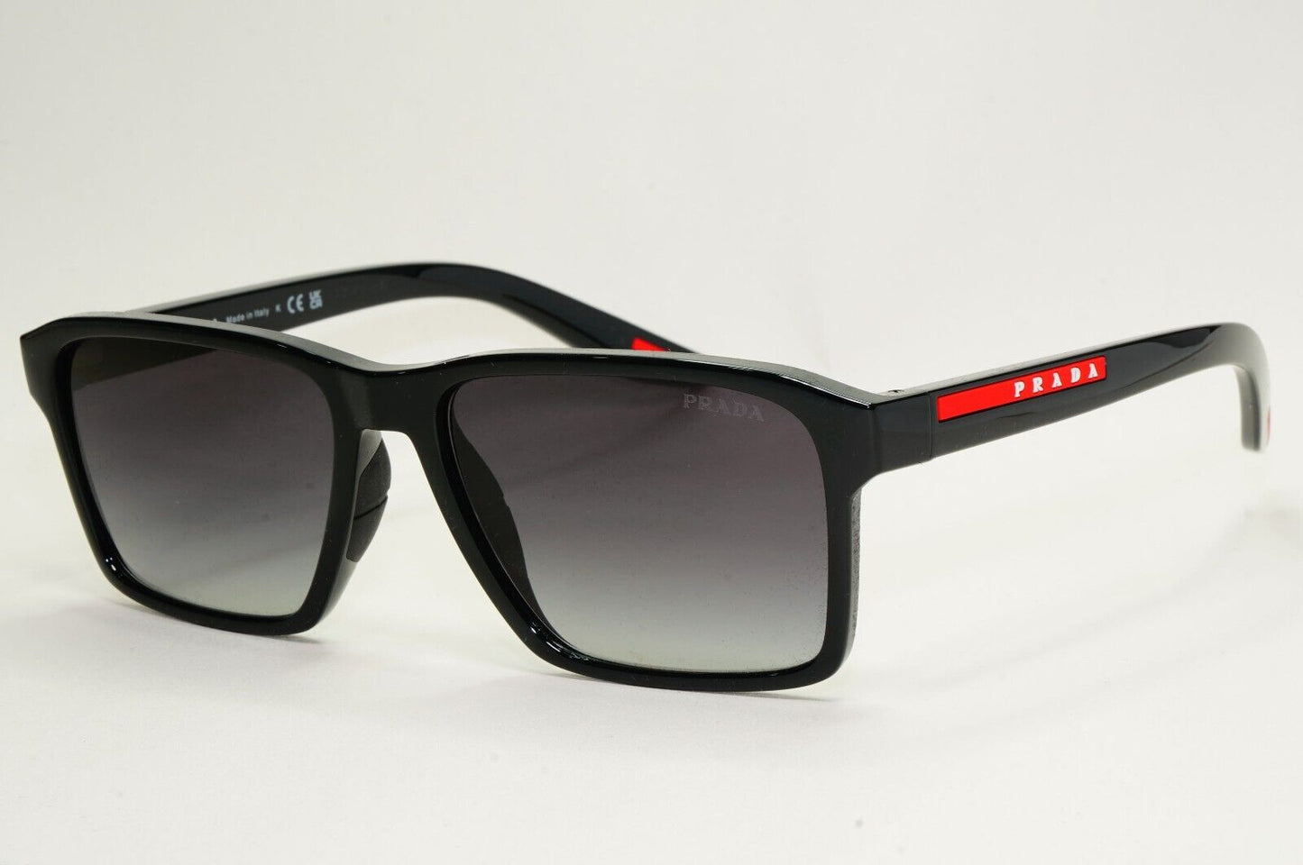 Prada Sunglasses Black Glossy Square Grey Gradient PS05YS SPS 05Y 1AB-09U 58mm
