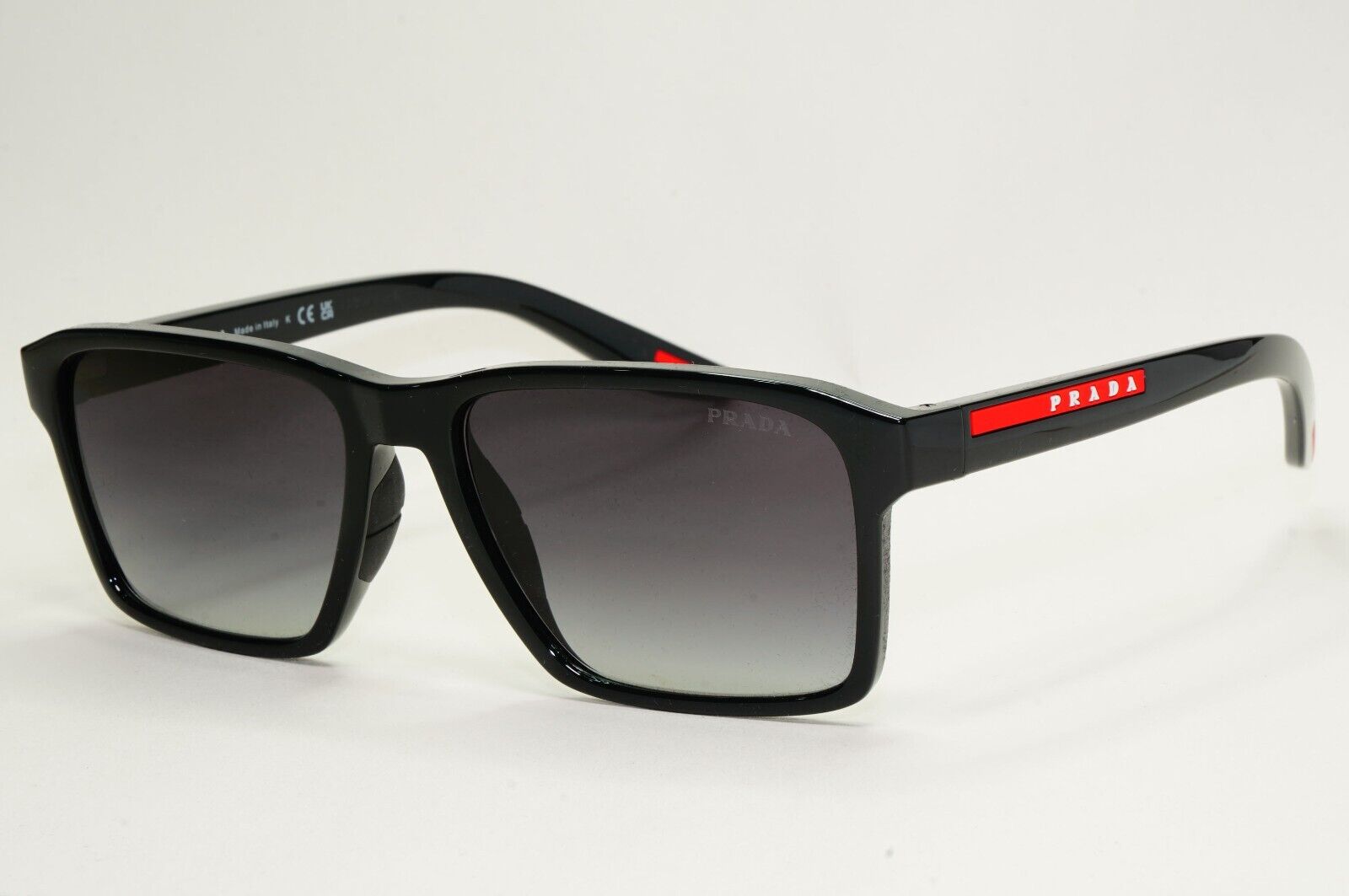 Prada Sunglasses Black Glossy Square Grey Gradient PS05YS SPS 05Y 1AB-09U 58mm