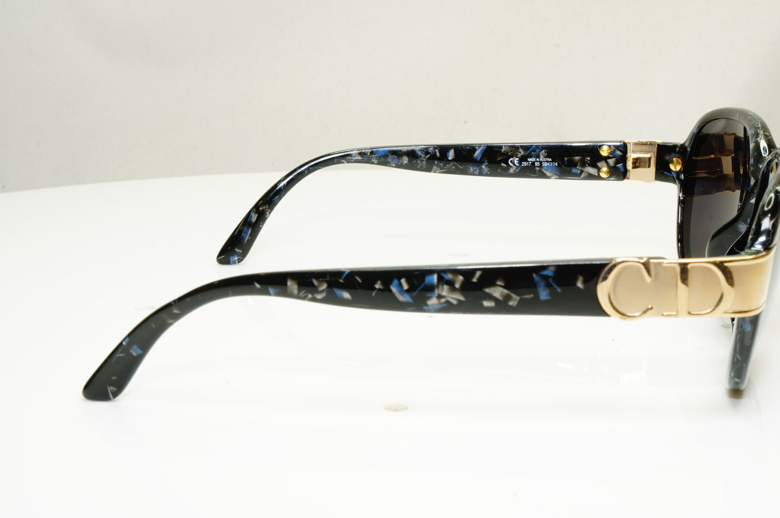 Authentic DIOR Womens 1995 Vintage Austria Sunglasses Marble Gold 2917 95 30534