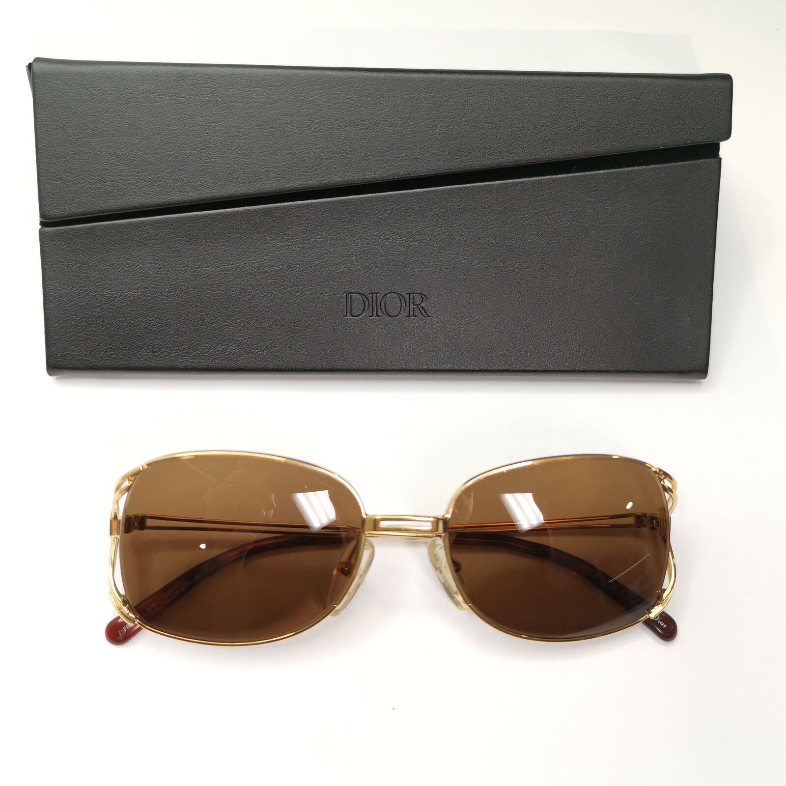 Dior 1990s Vintage Sunglasses Austria Gold Brown Square Retro 2694 40 37420