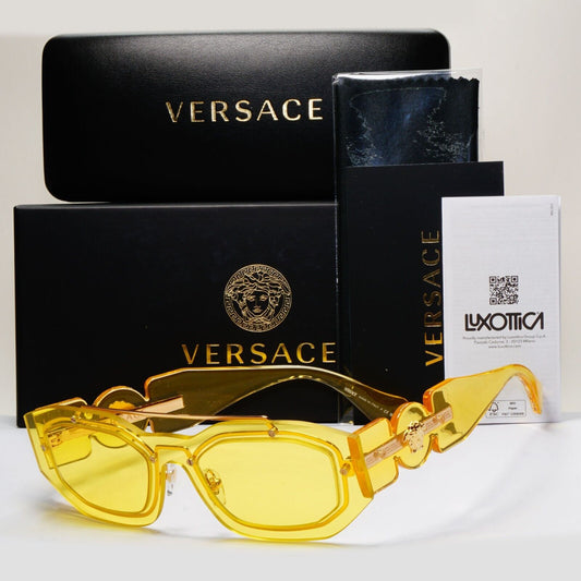 Versace Sunglasses Yellow Transparent Gold Medusa MOD VE 2235 1002/85 51mm