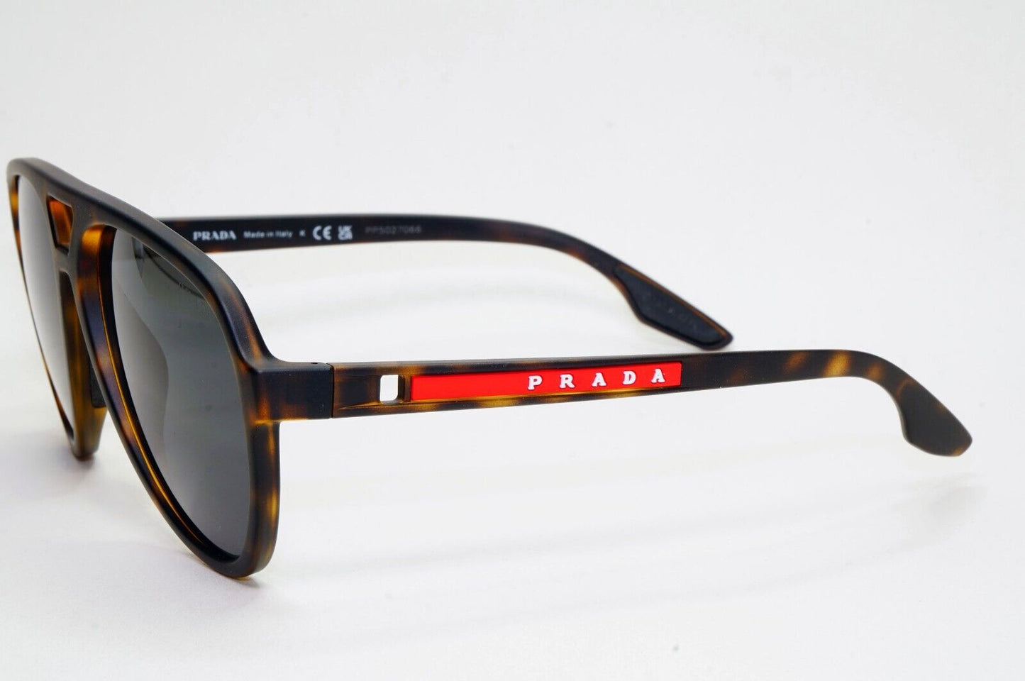 Prada Sunglasses Brown Tortoise Matte Black Pilot Large PS06WS SPS 06W 581-06F