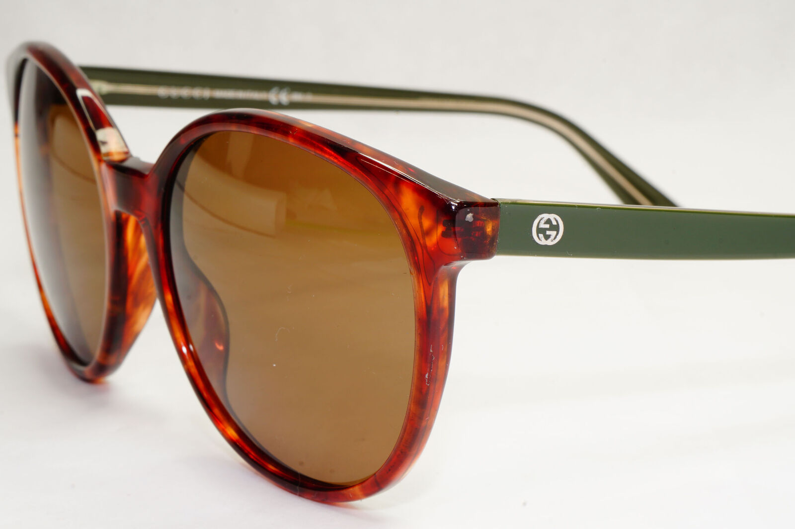 Gucci Sunglasses 2014 Brown Tortoise Green Round GG 3722/S ULZDB 55mm 200124