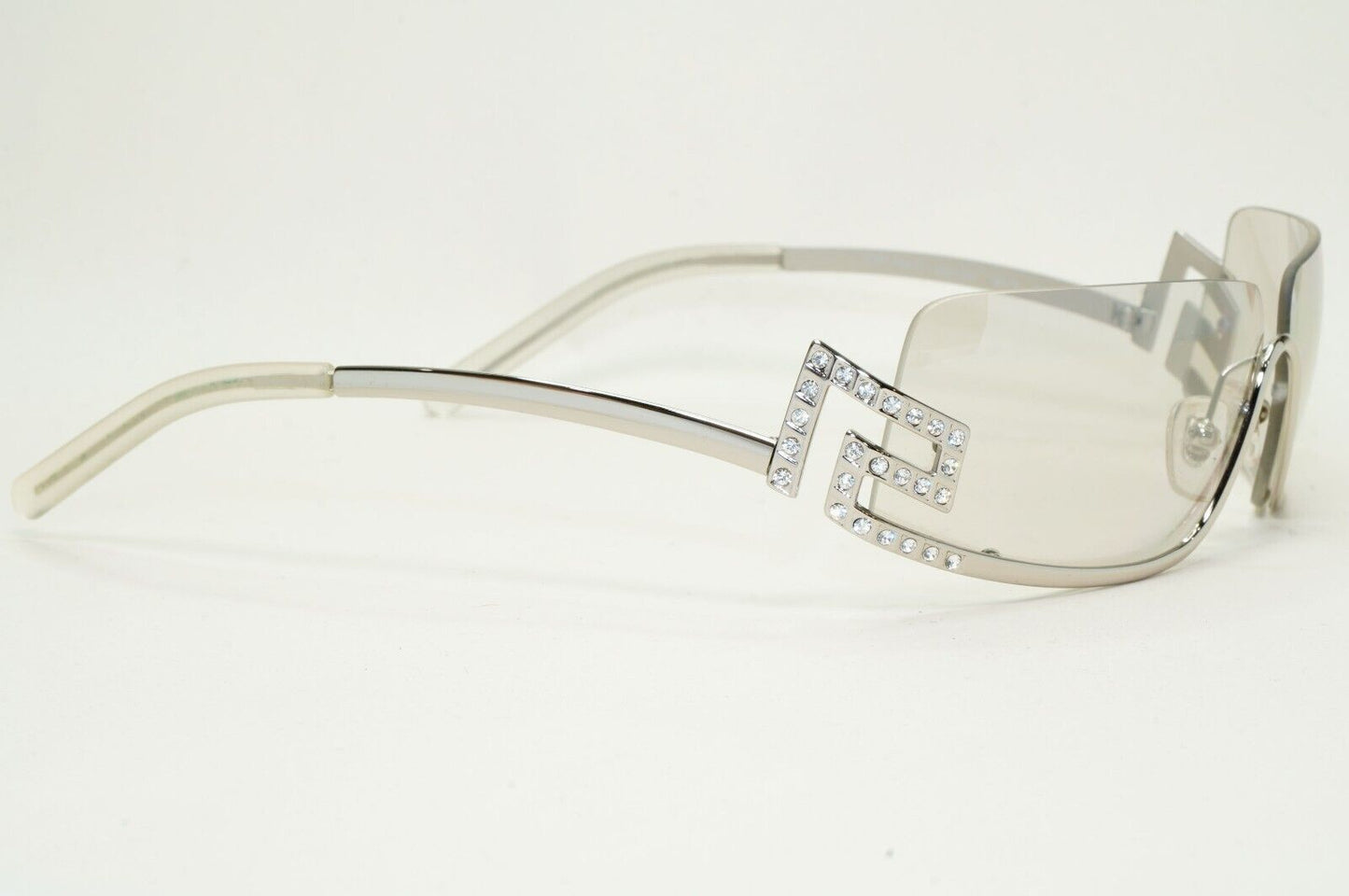 Versace Sunglasses 2004 Vintage Silver Wrap Diamante MOD N50-H 26M/222 081024
