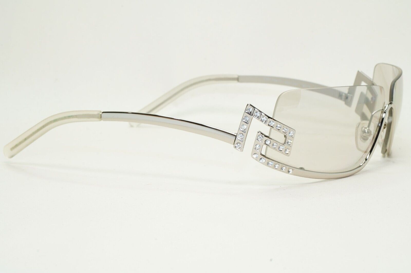 Versace Sunglasses 2004 Vintage Silver Wrap Diamante MOD N50-H 26M/222 081024