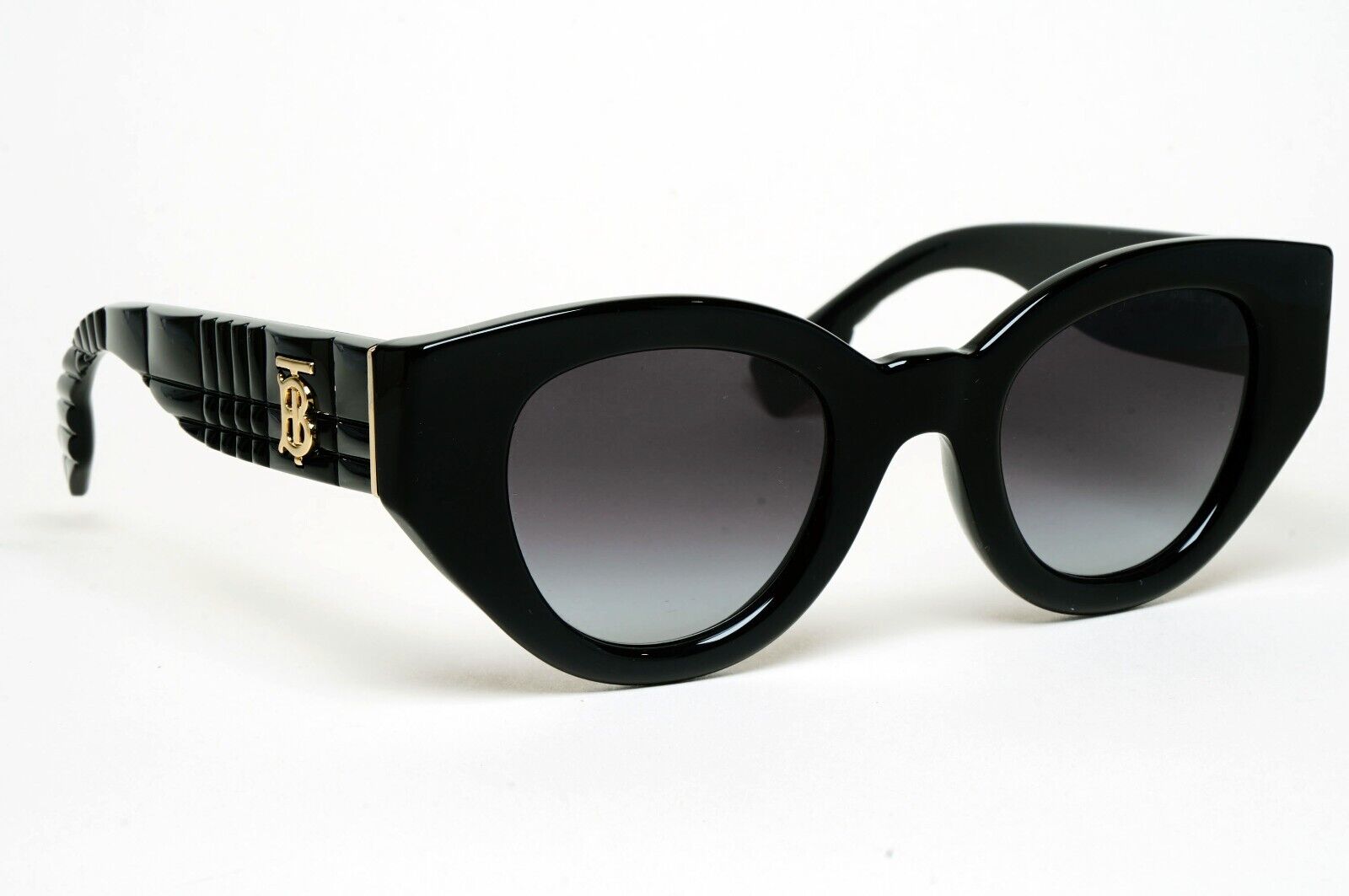 Burberry Sunglasses Meadow Black Gold Grey Gradient BE 4390 3001/8G 47mm