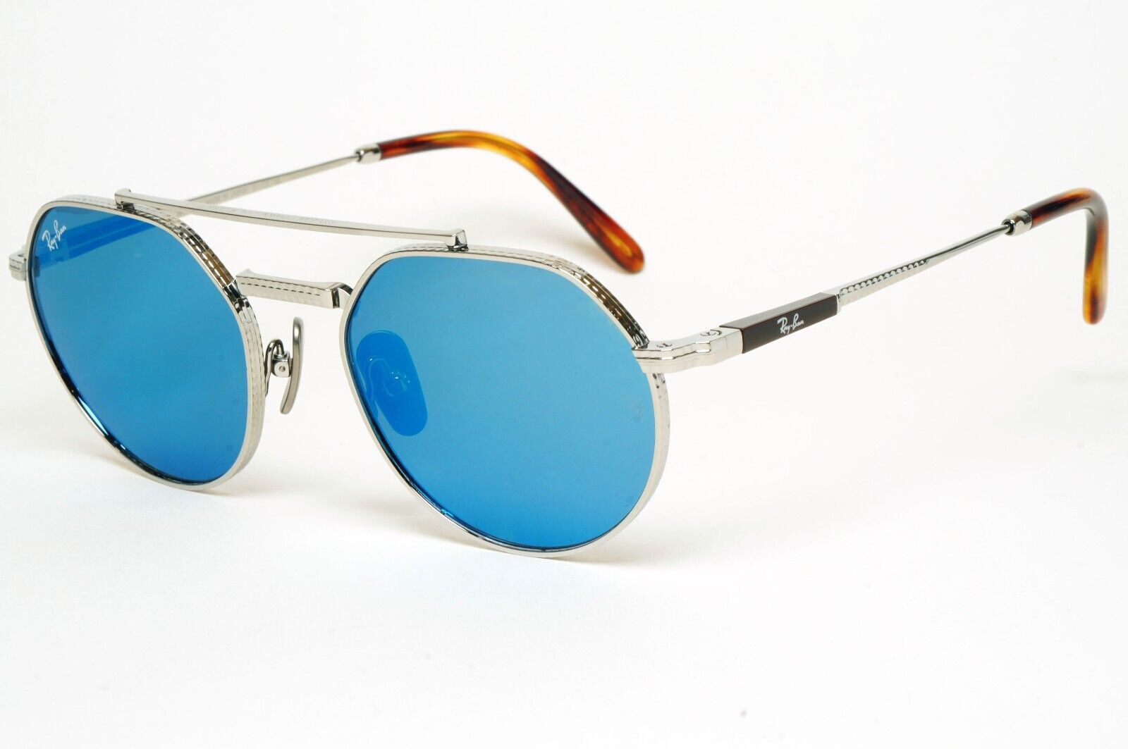 Ray-Ban Sunglasses Jack II Titanium Mirror Blue Silver Grey RB 8265 3139/O4 53mm