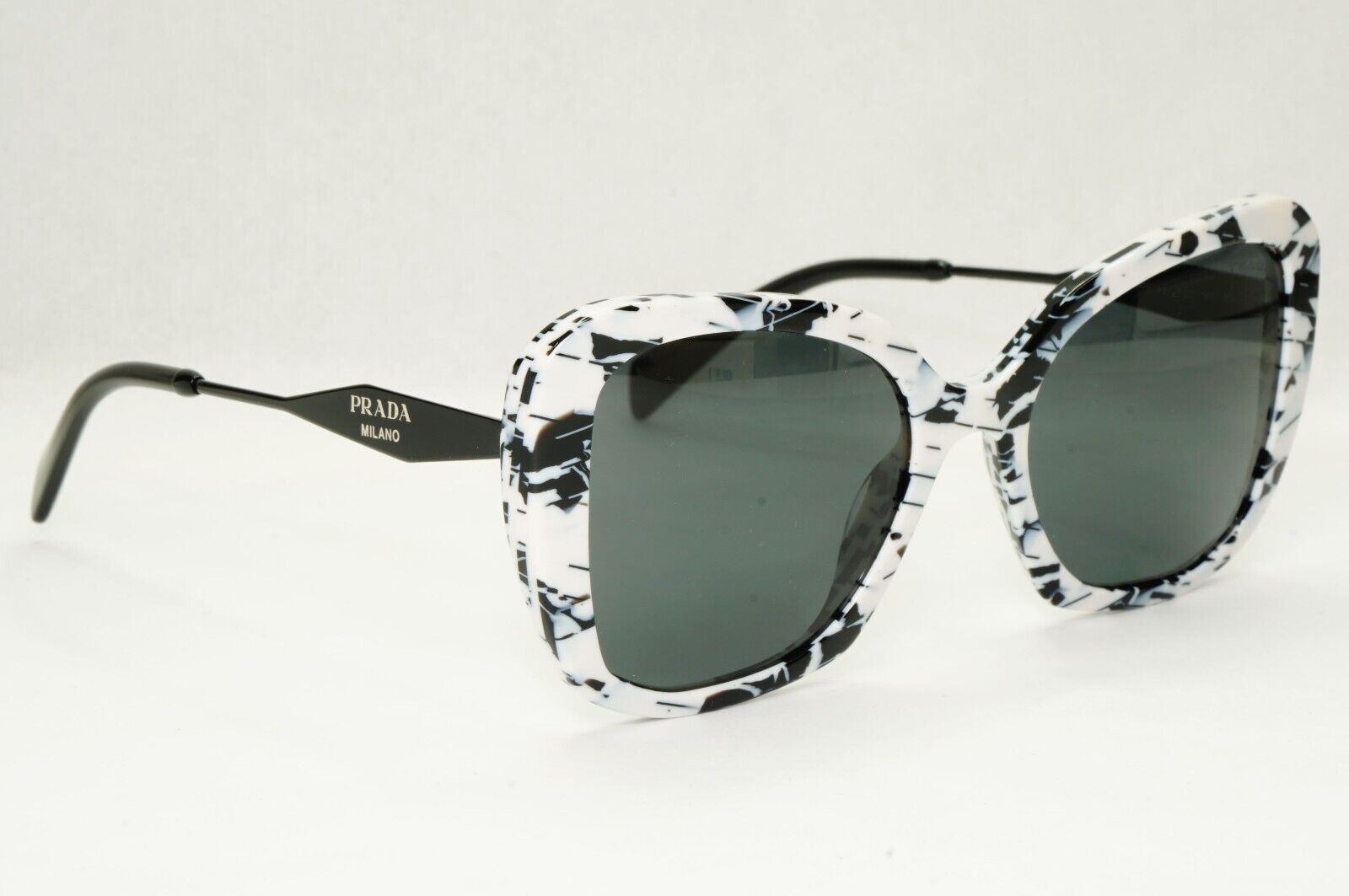 Prada Sunglasses White Black Marble Talc Abstract Grey PR03YS SPR 03Y 02Y-5S0