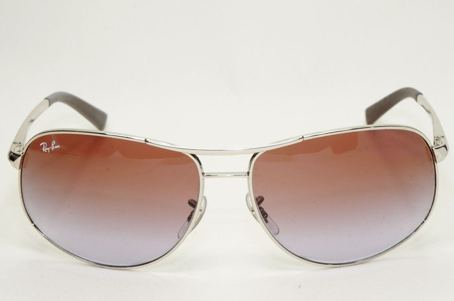 Ray-Ban Sunglasses 2013 Vintage Silver Brown Grey Wrap Pilot RB 3387 003/68 64mm