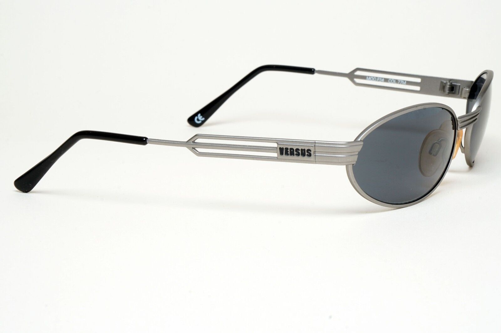 Versus Sunglasses 1996 by Gianni Versace Vintage Gunmetal Grey MOD F34 COL 77M