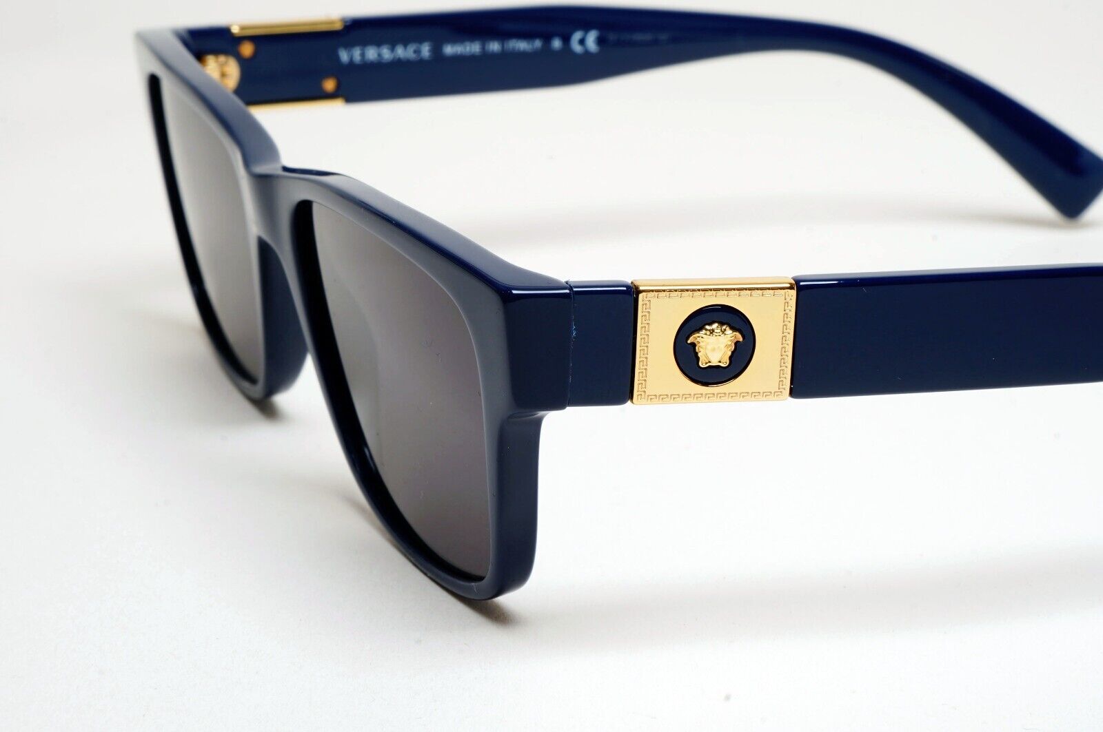 Versace Sunglasses Dark Blue Gold Medusa Square Rectangle MOD VE 3295 5342 54mm