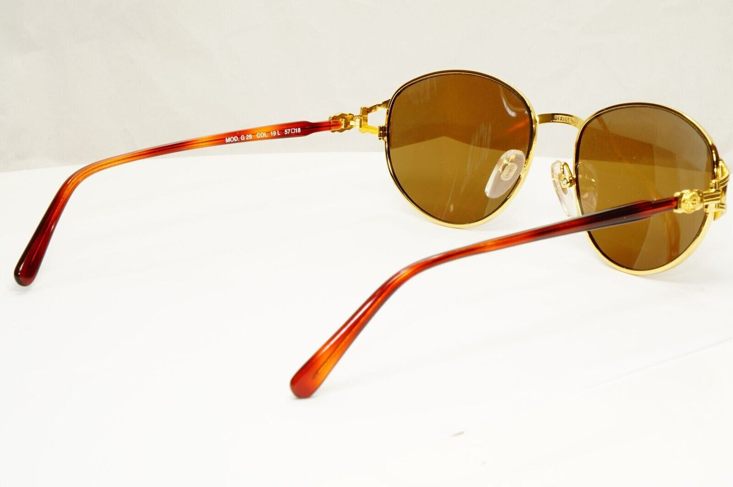 Gianni Versace Sunglasses 1995 Vintage Gold Medusa Brown Retro MOD G28 COL 19L