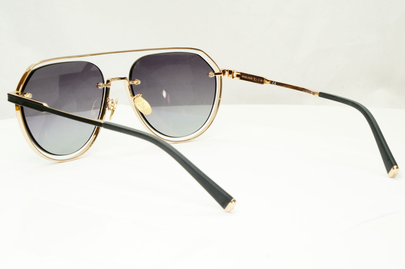 Police Lewis Hamilton F1 Sunglasses Blac kGradient Gold Pilot SPL E17 COL 302Y