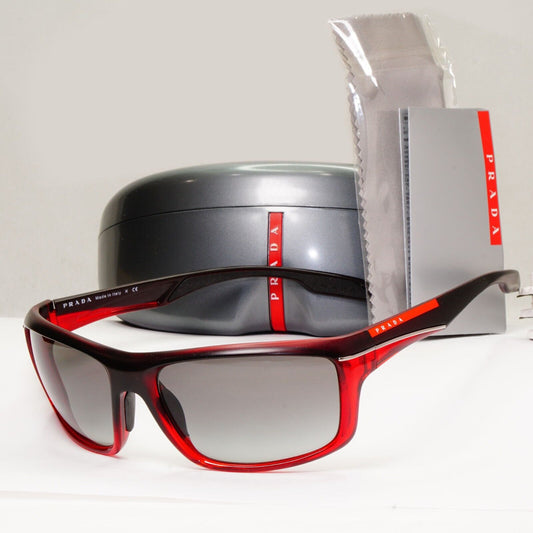Prada Sunglasses 2012 Red Maroon Grey Gradient Wrap PS01NS SPS 01N GAF-3M1