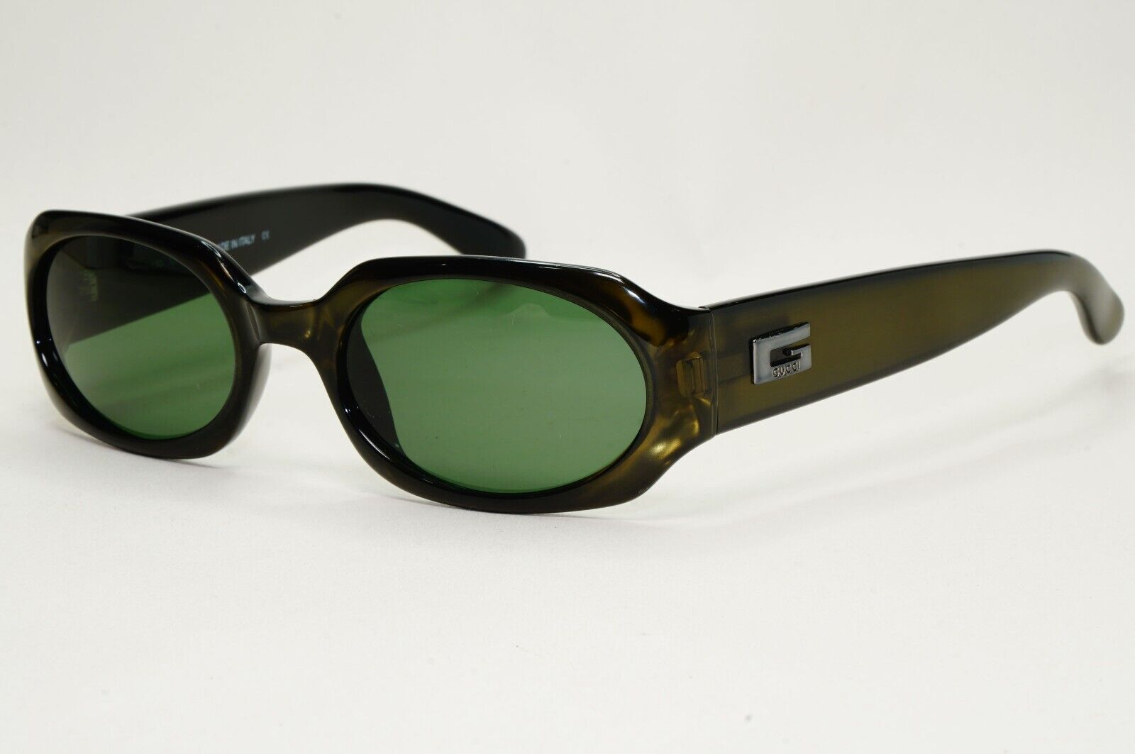 Gucci Sunglasses 1998 Vintage Green Dark Olive Square GG 2436/S 5YB 52mm 041124