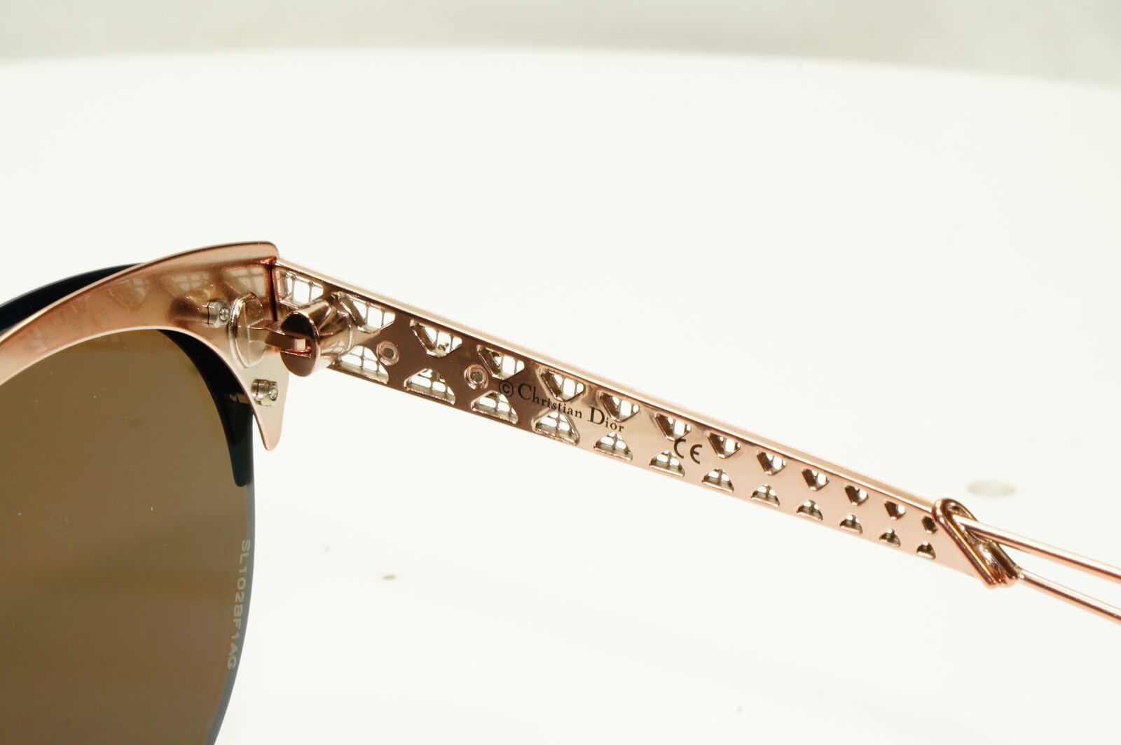 Authentic Dior Womens Mirror Metal Sunglasses Black Blue Gold Diorama Club FBXA4