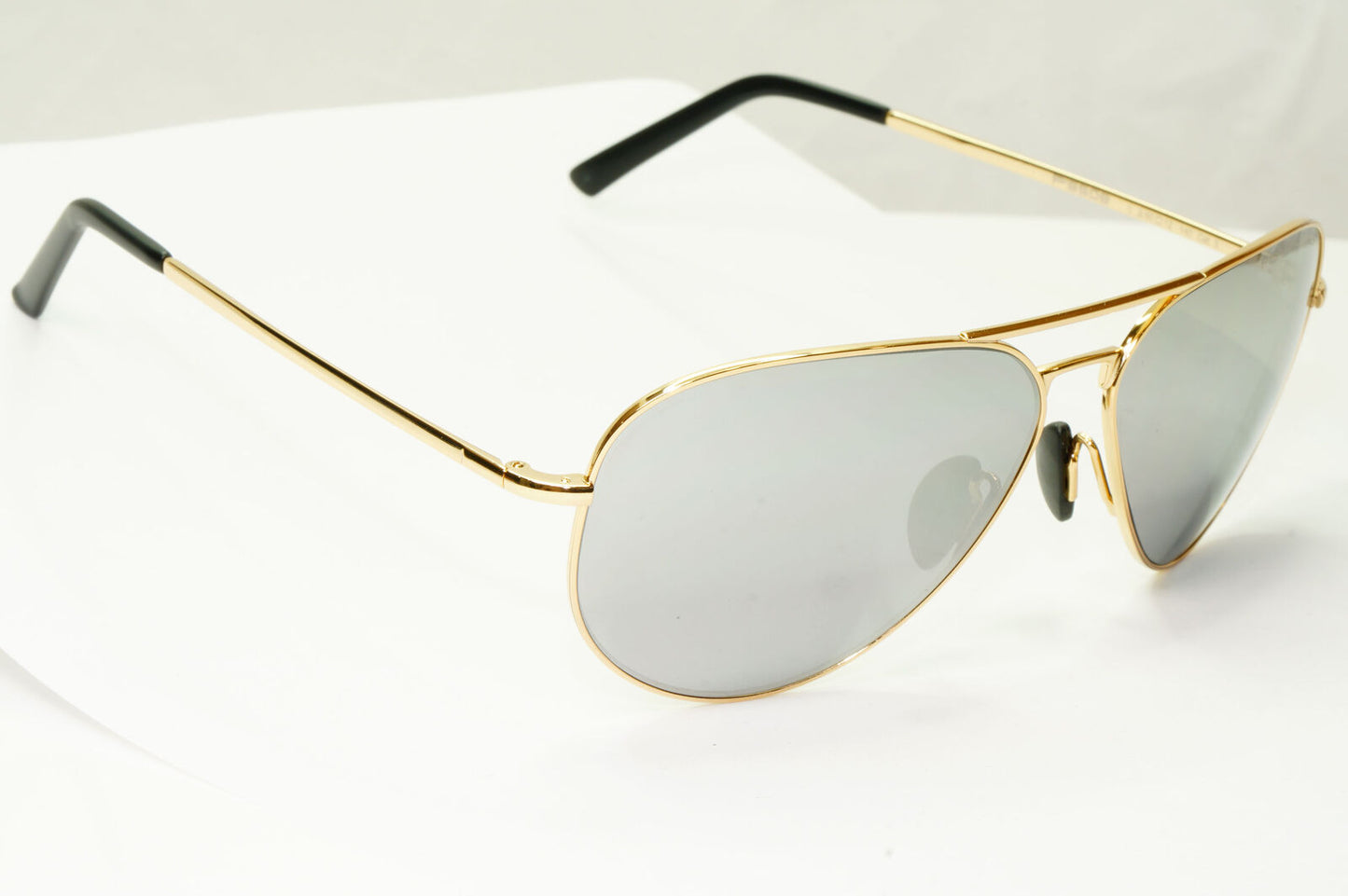Porsche Design Sunglasses Silver Mirror Shiny Gold Pilot P8508 L 60mm