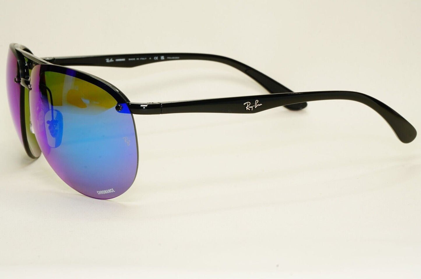 Ray-Ban Sunglasses Chromance Blue Mirror Polarised Pilot Wrap RB 4293-CH 601/A1
