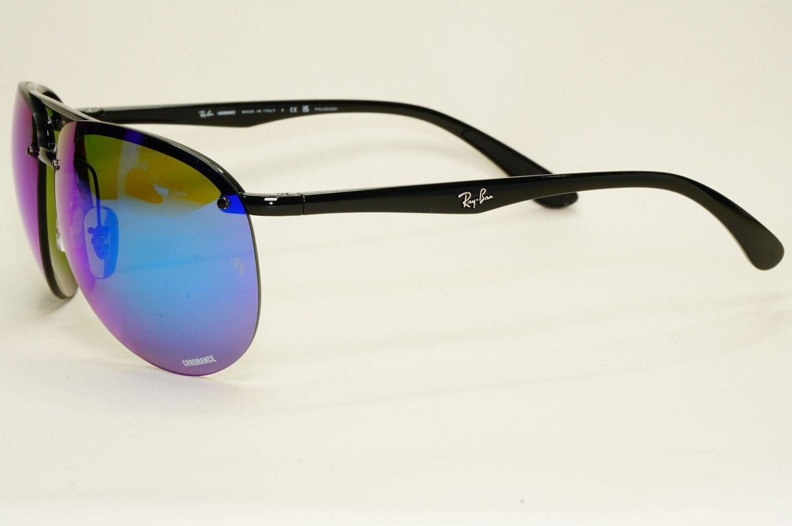 Ray-Ban Sunglasses Chromance Blue Mirror Polarised Pilot Wrap RB 4293-CH 601/A1