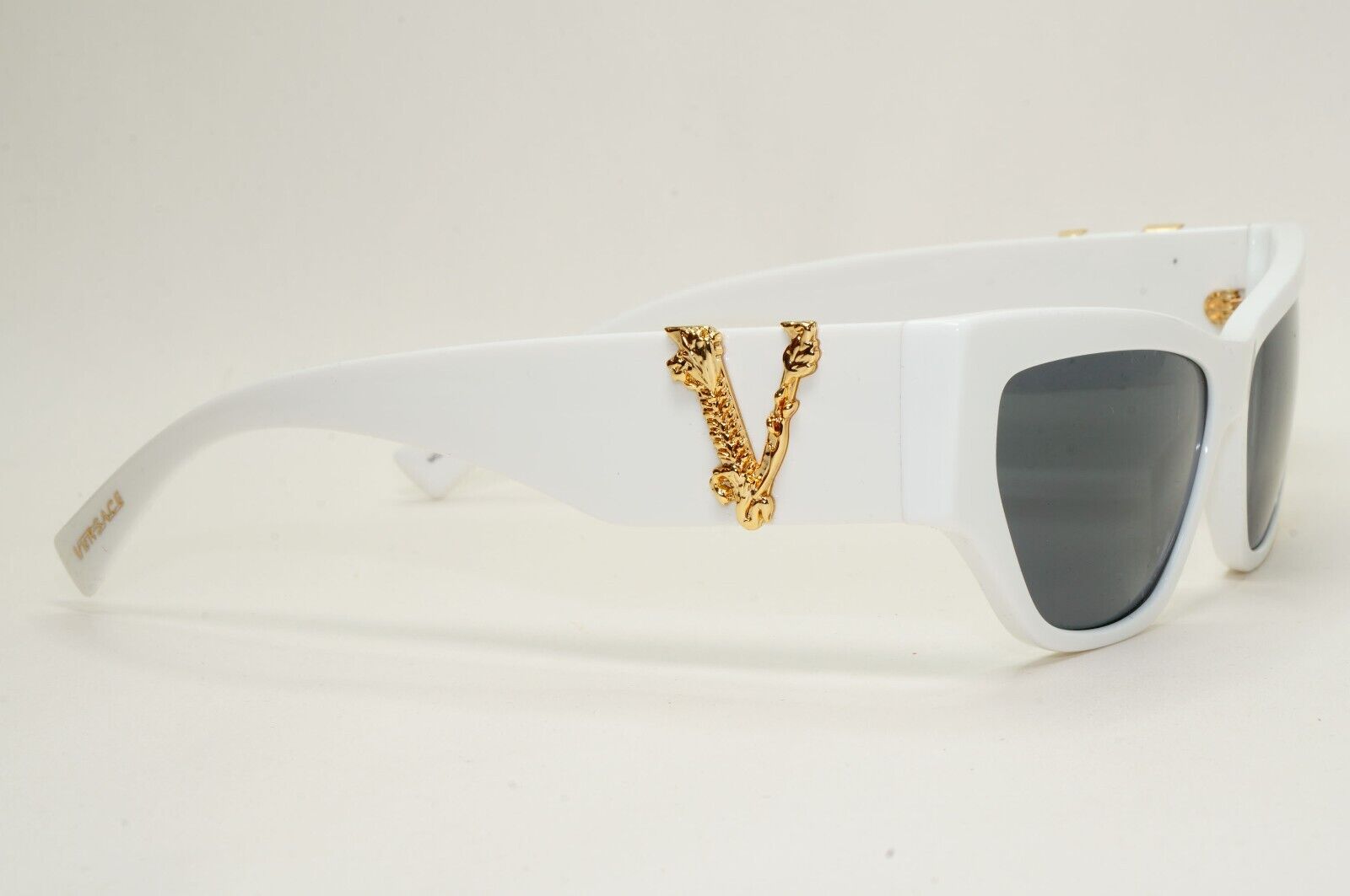 Versace Sunglasses White Gold V Black Square MOD VE 4383 5327/87 56mm