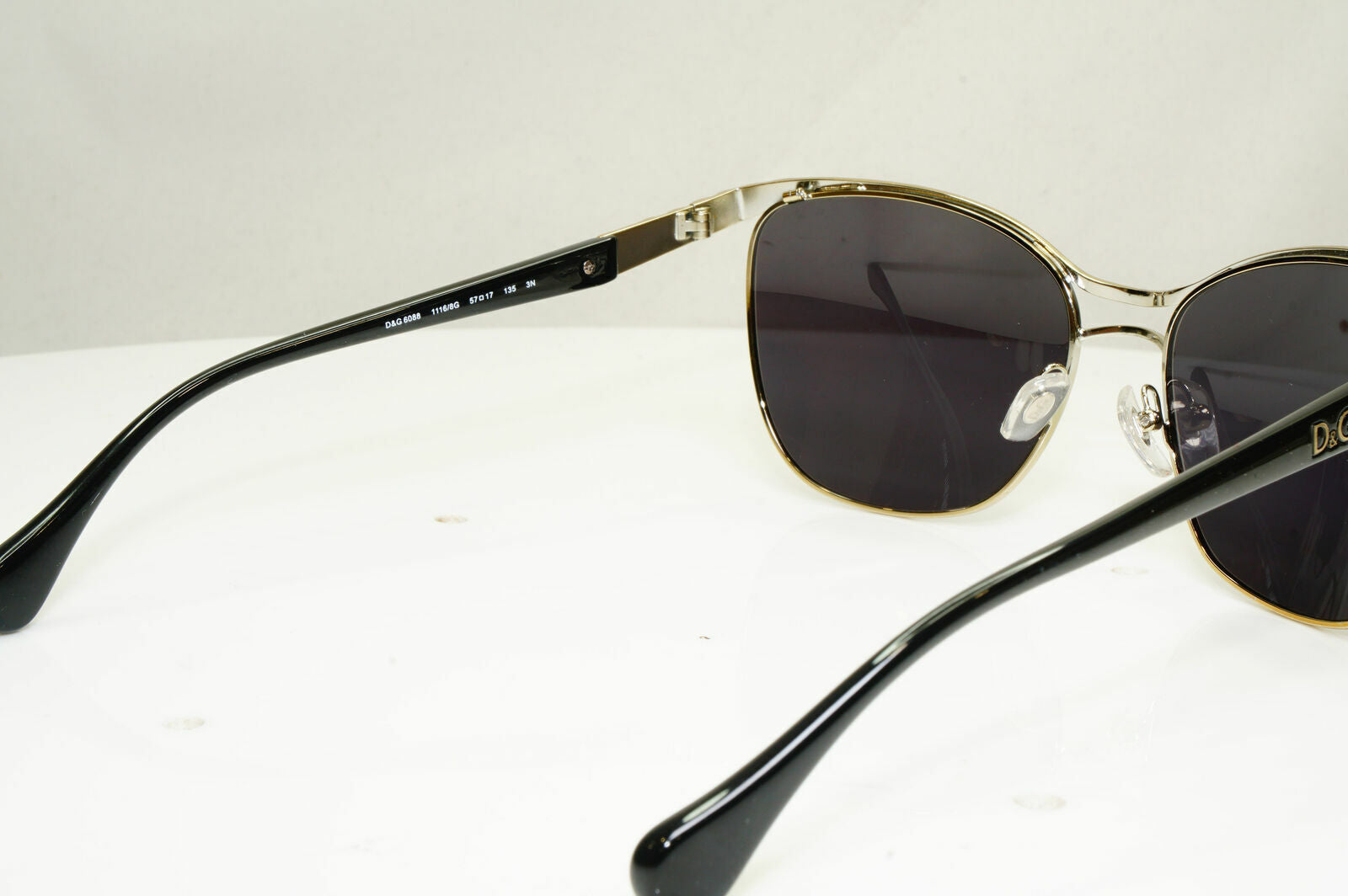 Dolce & Gabbana Black Gold Sunglasses Square Metal Shiny D&G 6088 1116/8G 310122