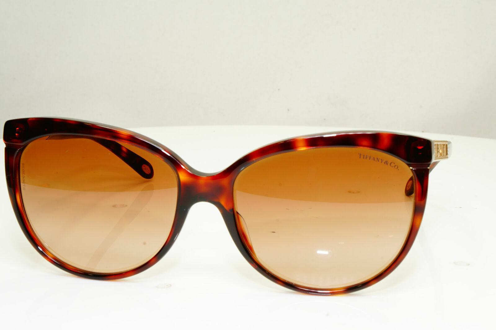 Tiffany & Co Gold Brown Sunglasses Roman Numbers Tortoise TF 4097 8002/3B 30069