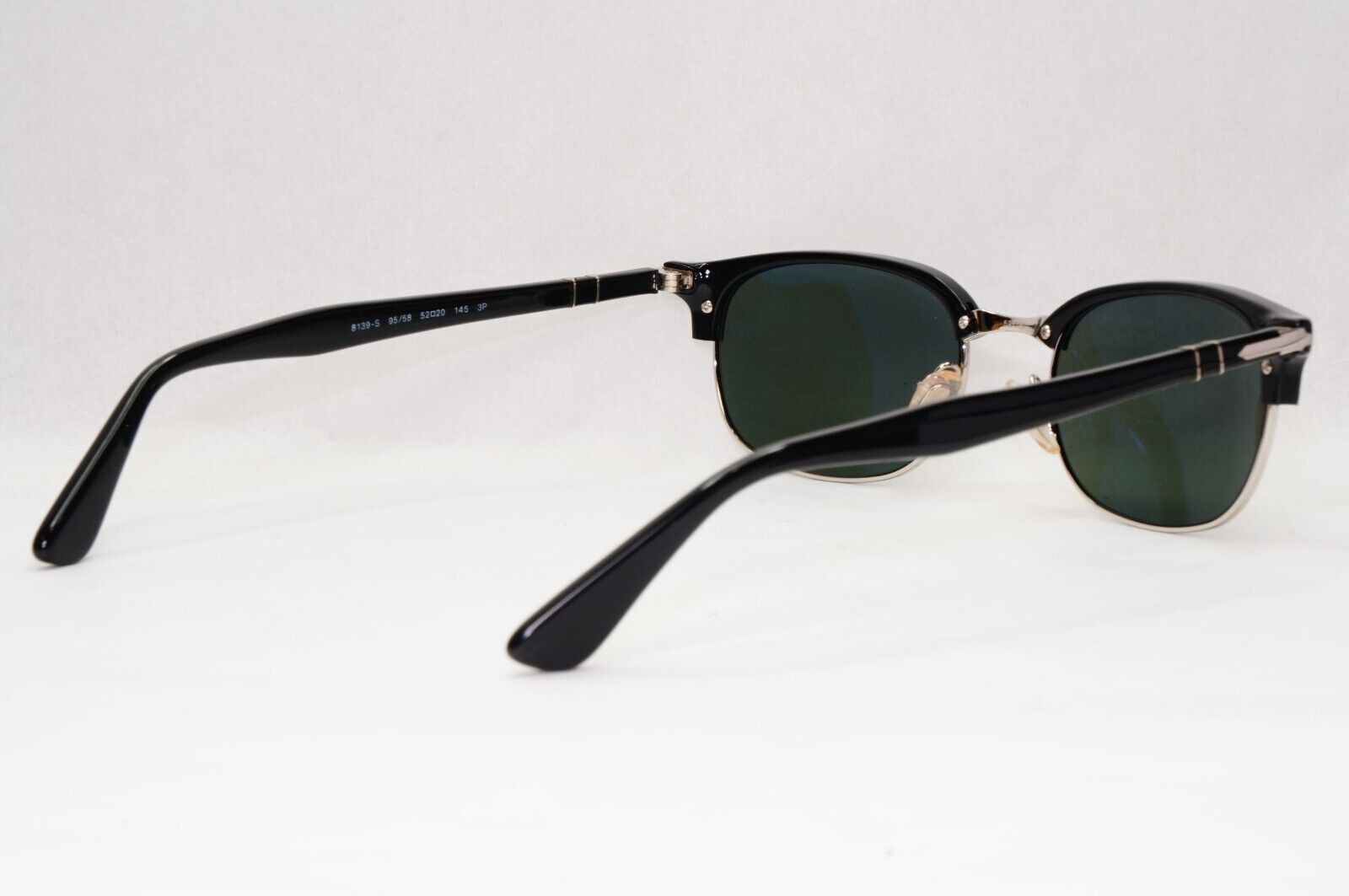 Persol Sunglasses 2015 Black Polarized Rectangle Grey Green 8139-S 95/58 52mm
