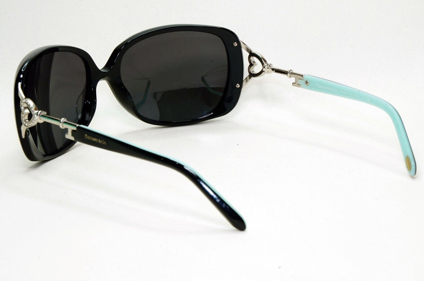 Tiffany & Co Sunglasses Crystal Keys Black Silver Large TF 4055-B 8001/4L 131024