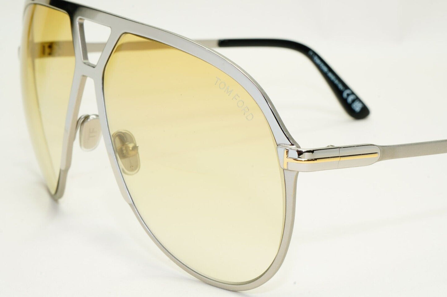 Tom Ford Sunglasses Xavier Silver Gold Yellow Unisex Large FT1060 TF 1060 16F