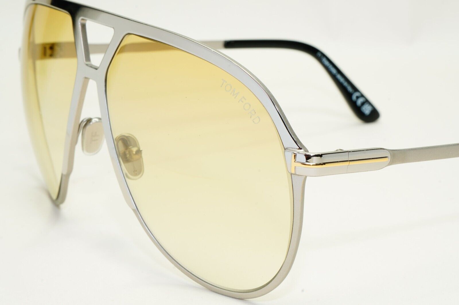 Tom Ford Sunglasses Xavier Silver Gold Yellow Unisex Large FT1060 TF 1060 16F