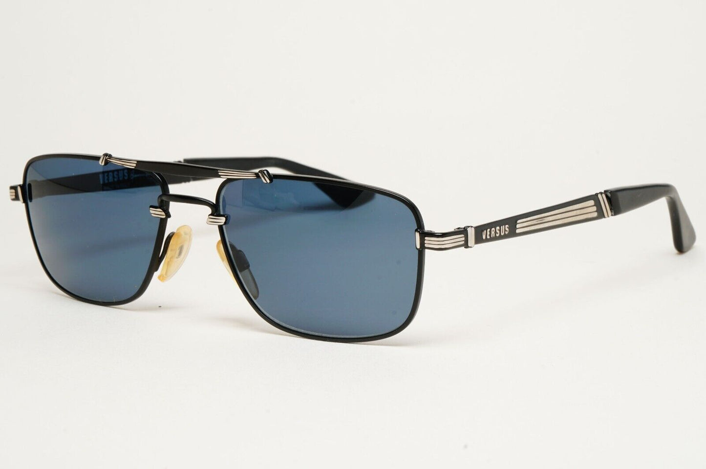 Versus Sunglasses 1996 by Gianni Versace Vintage Navigator Black MOD F04 COL 35M