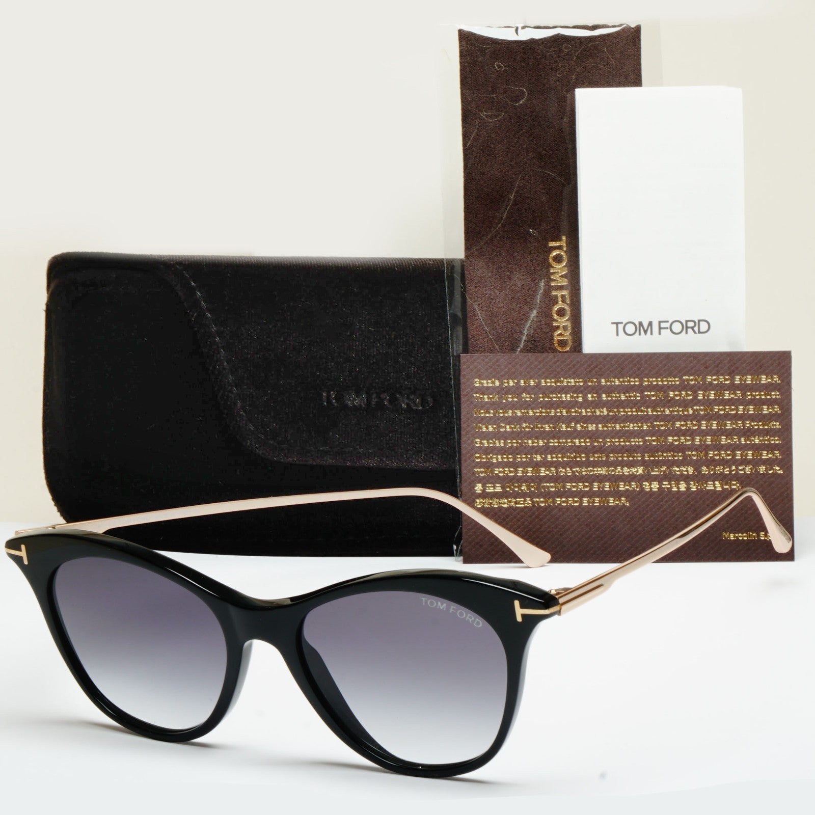 Tom Ford Sunglasses Micaela Black Gold Grey Smoke FT0662 TF 662 01B 53mm