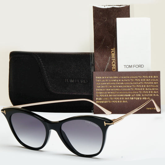 Tom Ford Sunglasses Micaela Black Gold Grey Smoke FT0662 TF 662 01B 53mm