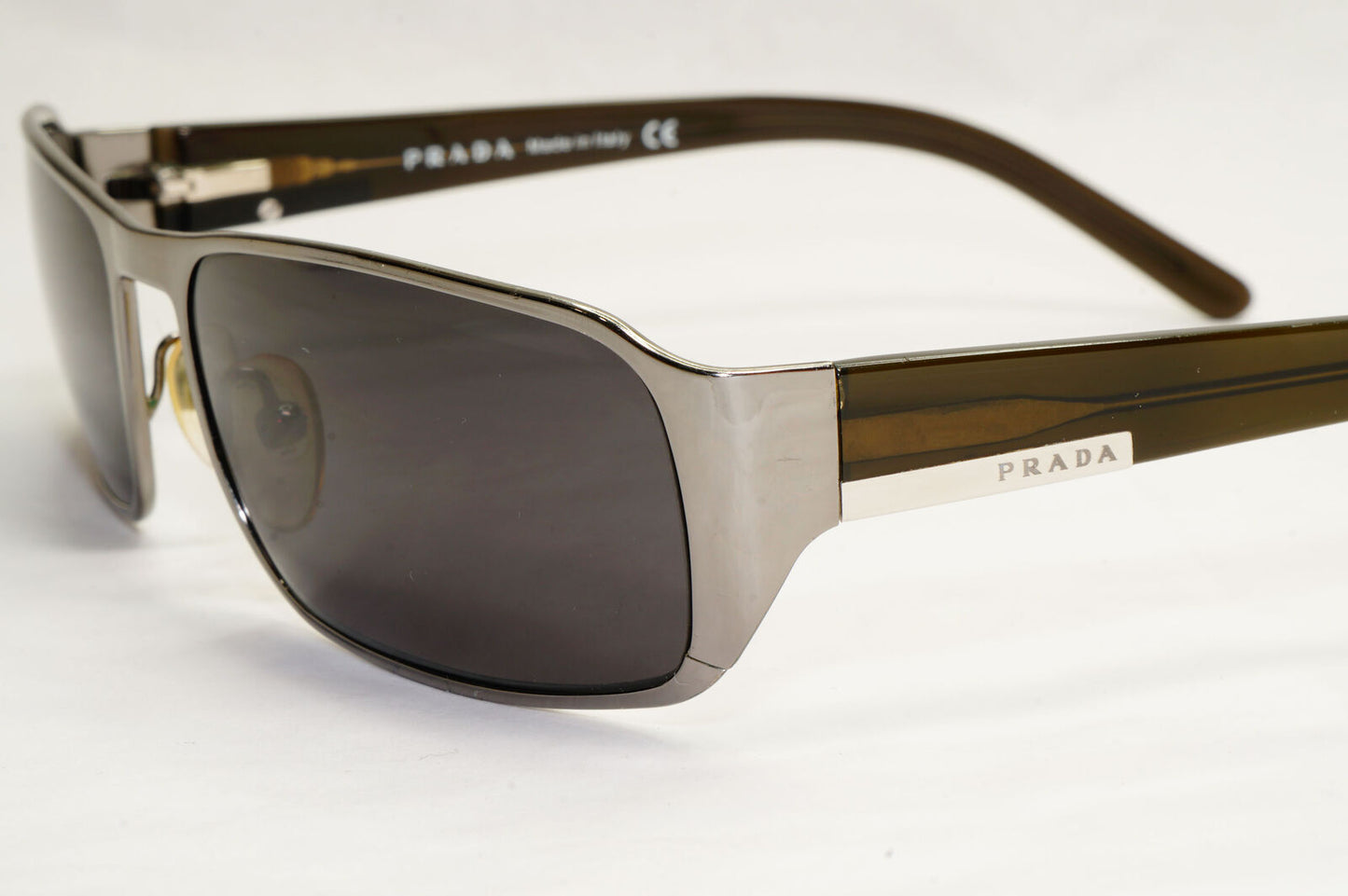 Prada Sunglasses 2006 Vintage Gunmetal Brown Olive PR52FS SPR 52F 5AV-4M1 180124