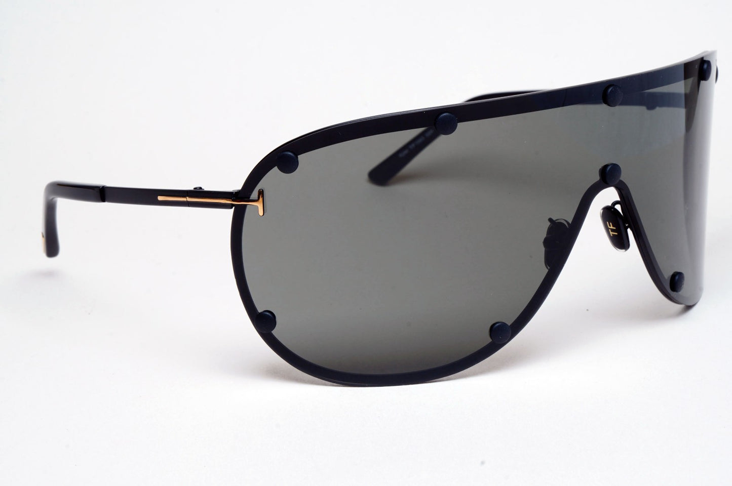 Tom Ford Sunglasses Kyler Black Grey Gold Shield Visor FT1043 TF 1043 02A [b]