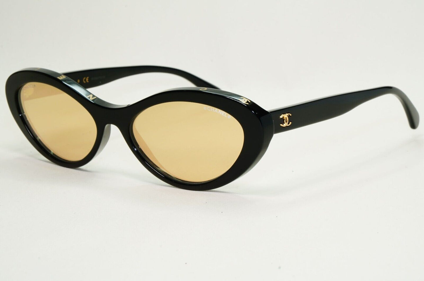 Chanel Sunglasses Letters Black Glossy Gold Mirror 5416 c.622/T6 57mm