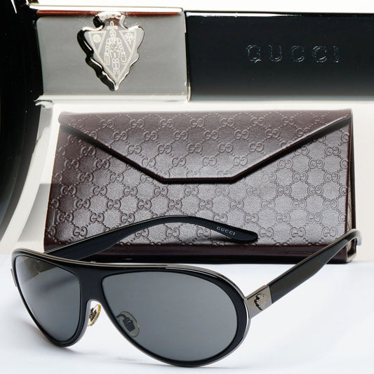 Gucci Sunglasses 2003 Vintage Black Pilot Grey Unisex GG 1890/S CVLP9 060125