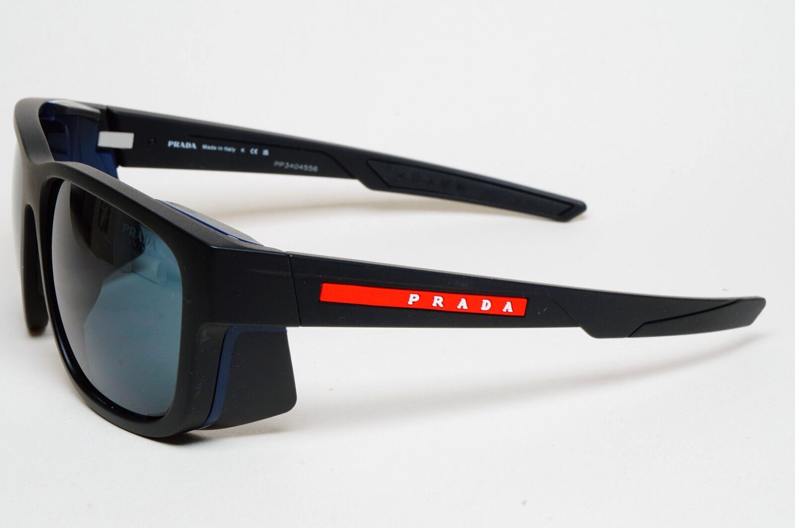 Prada Sunglasses Black Blue Wrap Side Shields PS07WS SPS 07W DG0-09R 100125