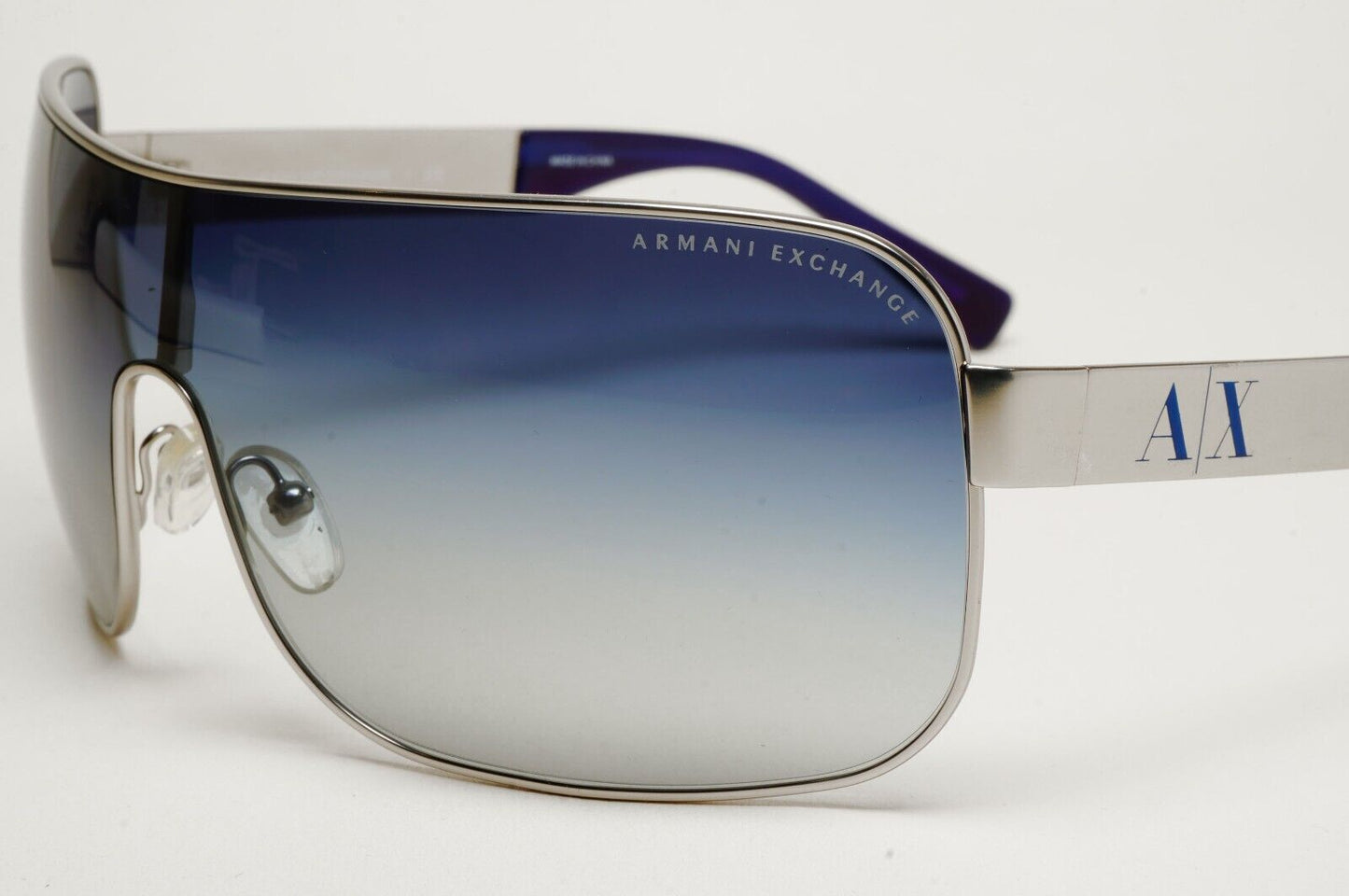 Armani Exchange Sunglasses 2015 Silver Blue Shield AX 2008 6020/4L [b] 221124