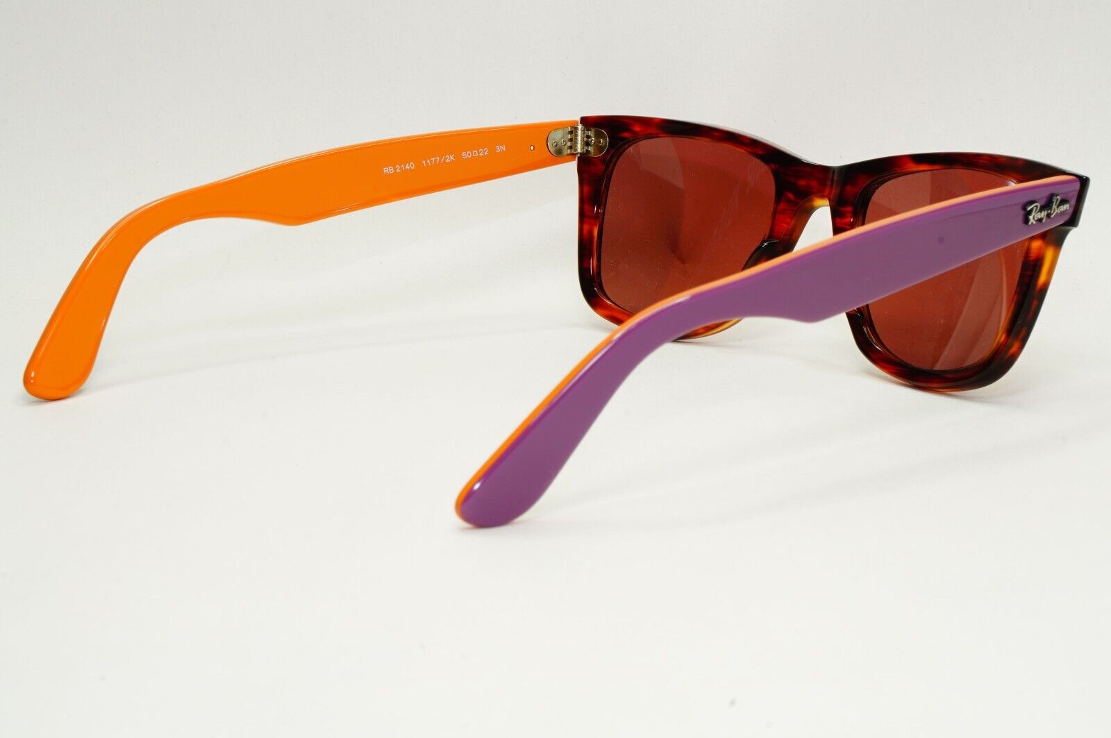 Ray-Ban Sunglasses Wayfarer Brown Havana Purple Dark Red Mirror RB 2140 1177/2K