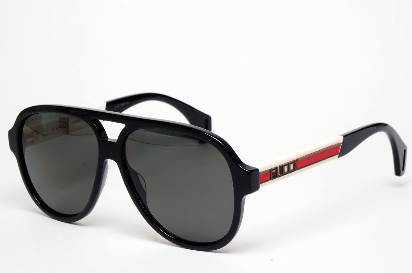 Gucci Sunglasses 2019 Black Polarised Pilot White Red GG 0463S 002 58mm 070325