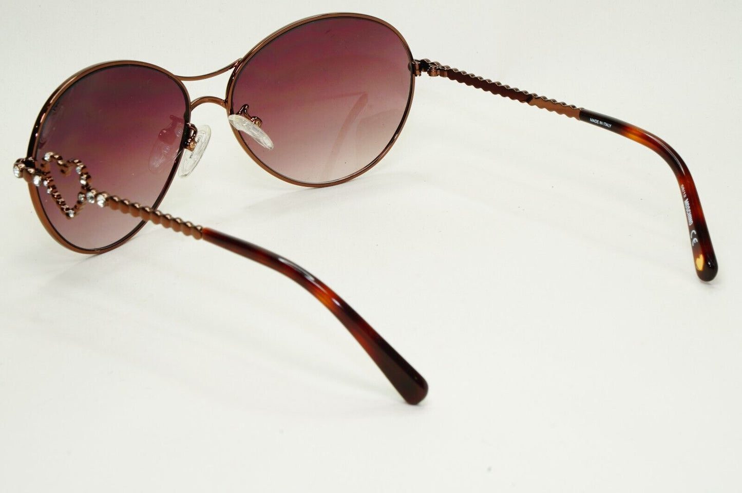 Moschino Sunglasses 2005 Vintage Brown Bronze Oval Heart MO574 02 101124